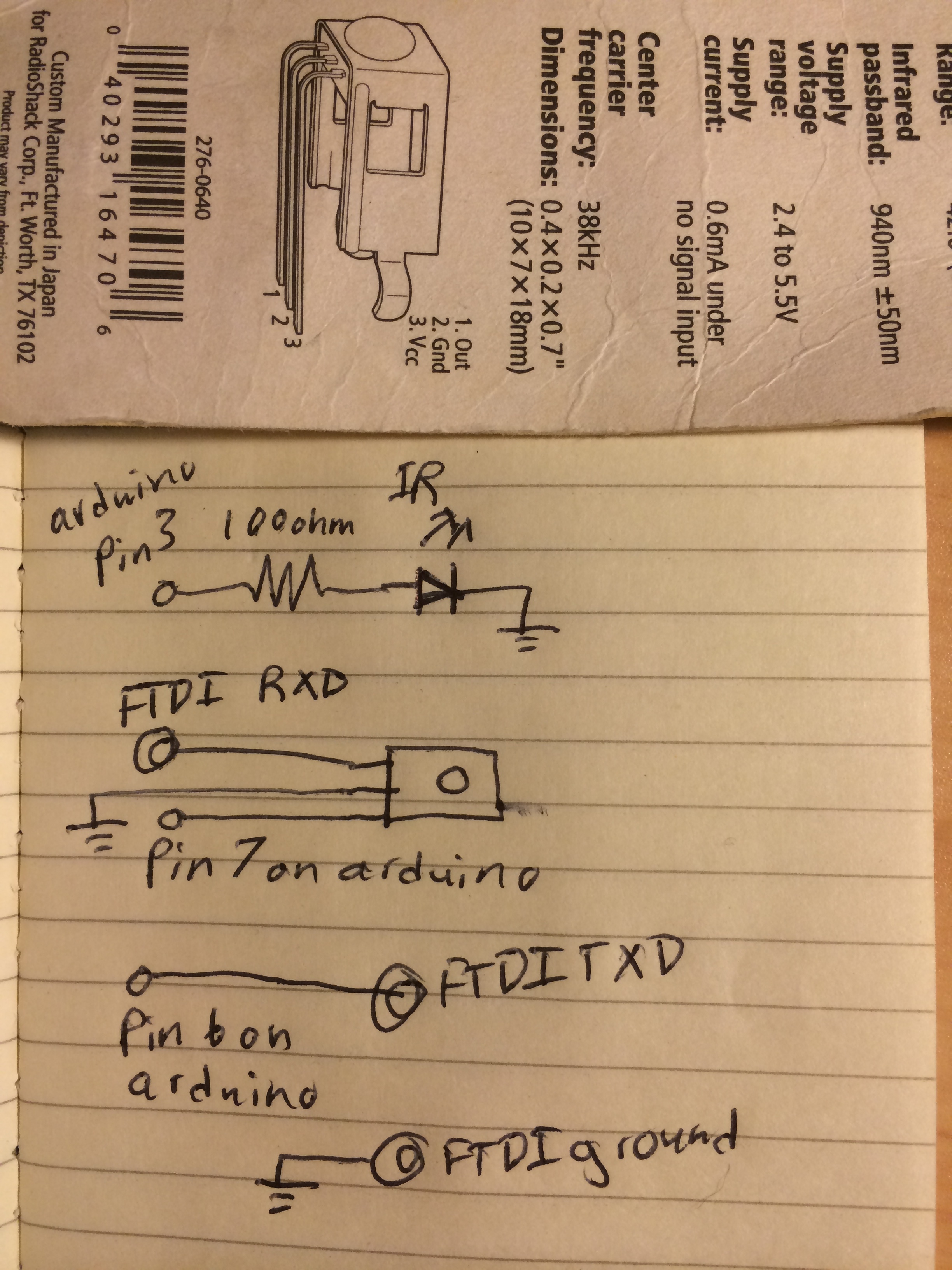 Notes on the schematic. I ditched the external FTDI once I got the board working. The one on the Arduino is enough...